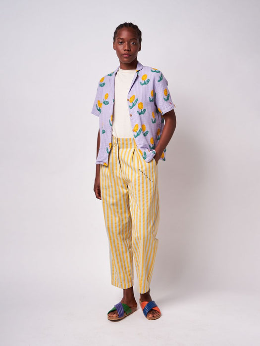 Striped pleated trousers, Adults