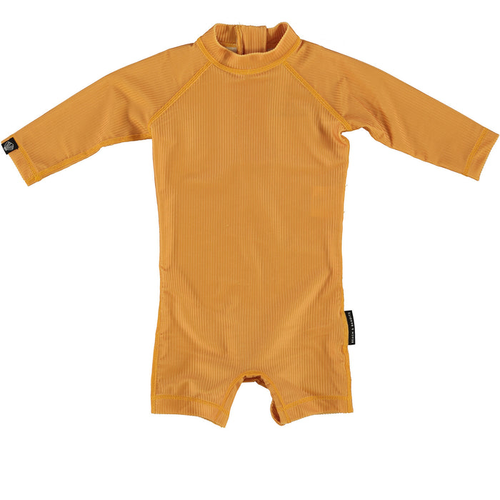Swim Ribbed Baby Suit, Golden